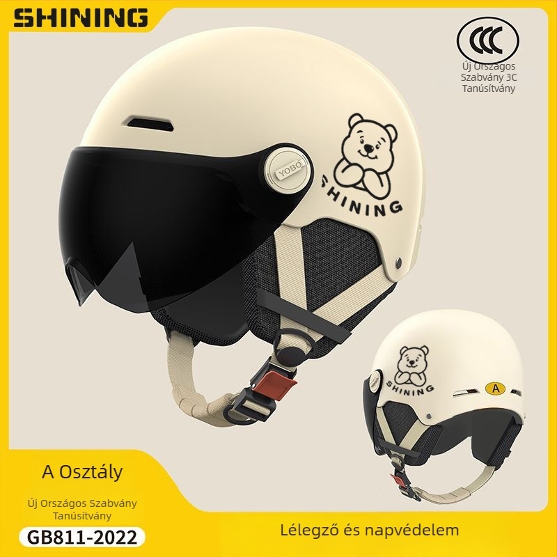 Elektromos kerékpár sisak, ABS burkolat, 3C tanúsítvány, uniszex fél sisak, egész éves napsugárzás elleni védelem