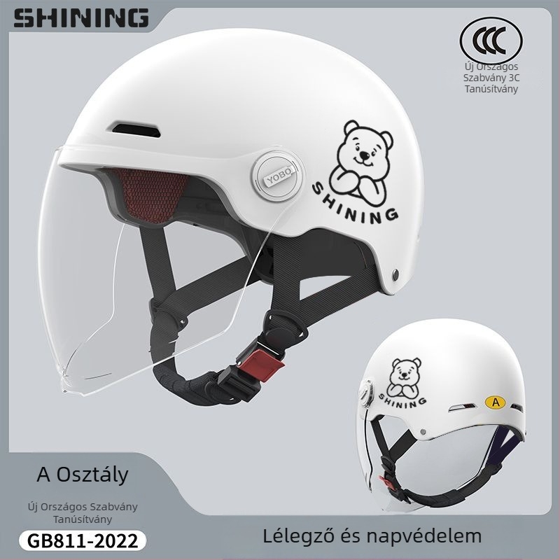 Elektromos kerékpár sisak, ABS burkolat, 3C tanúsítvány, uniszex fél sisak, egész éves napsugárzás elleni védelem