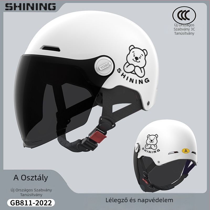 Elektromos kerékpár sisak, ABS burkolat, 3C tanúsítvány, uniszex fél sisak, egész éves napsugárzás elleni védelem