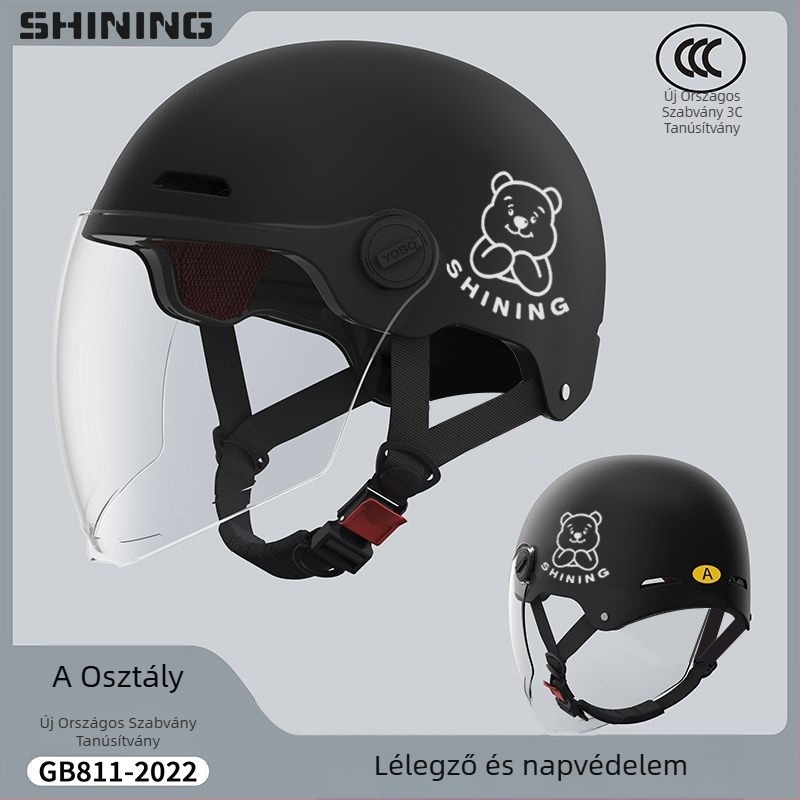 Elektromos kerékpár sisak, ABS burkolat, 3C tanúsítvány, uniszex fél sisak, egész éves napsugárzás elleni védelem