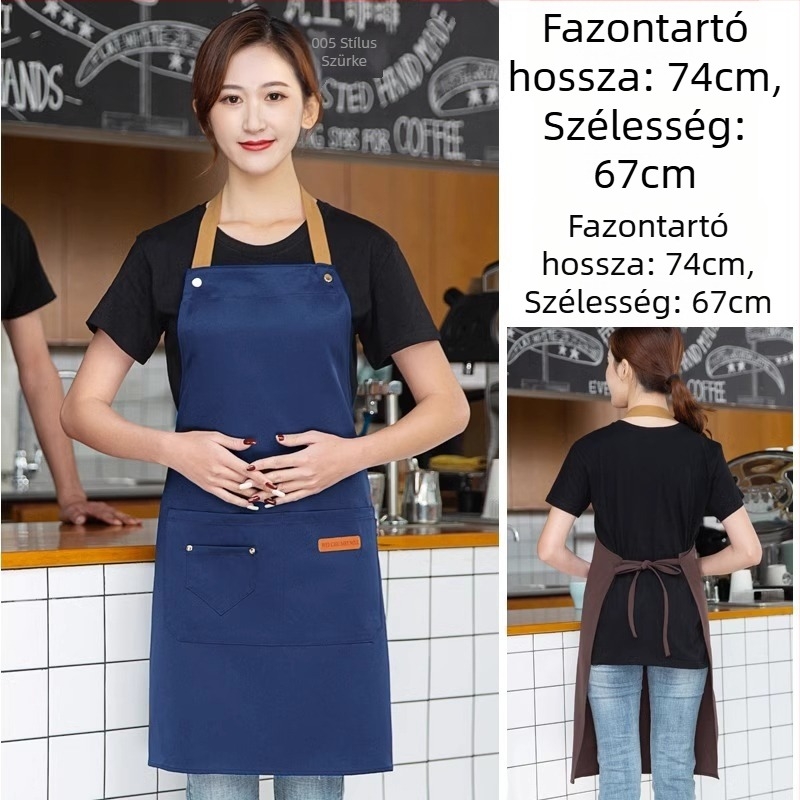 Ujjatlan kötény cateringhez, foltálló, 100% pamut, koreai stílus, felnőtteknek