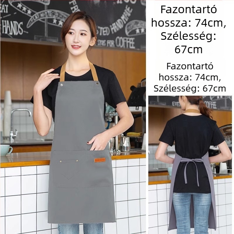 Ujjatlan kötény cateringhez, foltálló, 100% pamut, koreai stílus, felnőtteknek