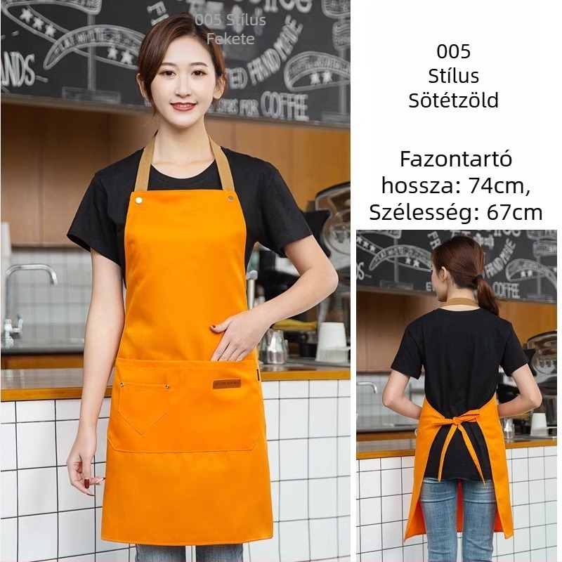 Ujjatlan kötény cateringhez, foltálló, 100% pamut, koreai stílus, felnőtteknek