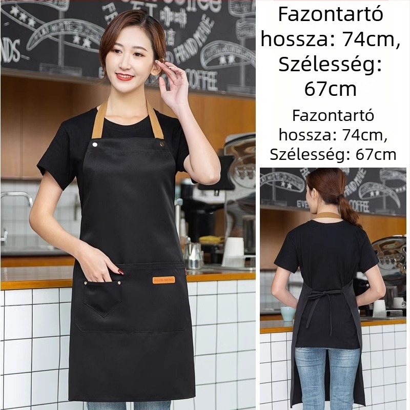 Ujjatlan kötény cateringhez, foltálló, 100% pamut, koreai stílus, felnőtteknek