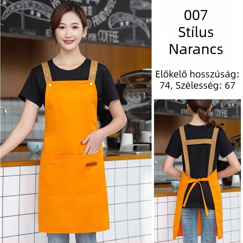 Ujjatlan kötény cateringhez, foltálló, 100% pamut, koreai stílus, felnőtteknek