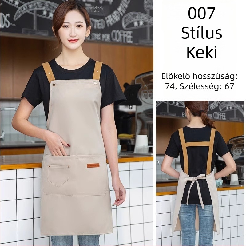 Ujjatlan kötény cateringhez, foltálló, 100% pamut, koreai stílus, felnőtteknek