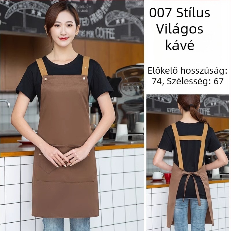 Ujjatlan kötény cateringhez, foltálló, 100% pamut, koreai stílus, felnőtteknek