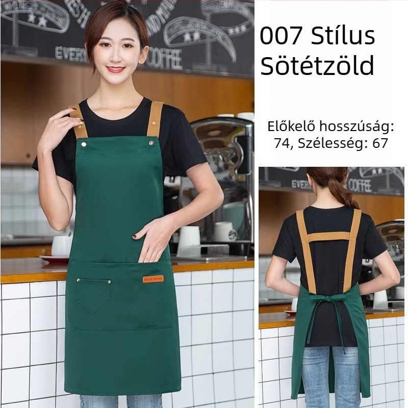 Ujjatlan kötény cateringhez, foltálló, 100% pamut, koreai stílus, felnőtteknek