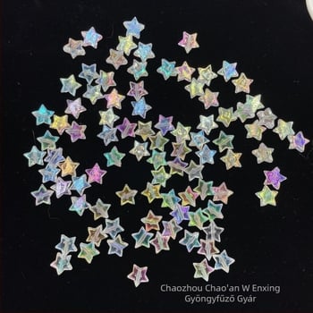 DIY karkötő és telefonháló ötágú csillaggal, akril gyöngyökkel, elektroplakolt felület, nagy méret, online sztár stílus