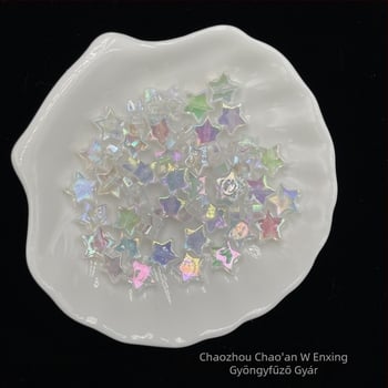 DIY karkötő és telefonháló ötágú csillaggal, akril gyöngyökkel, elektroplakolt felület, nagy méret, online sztár stílus