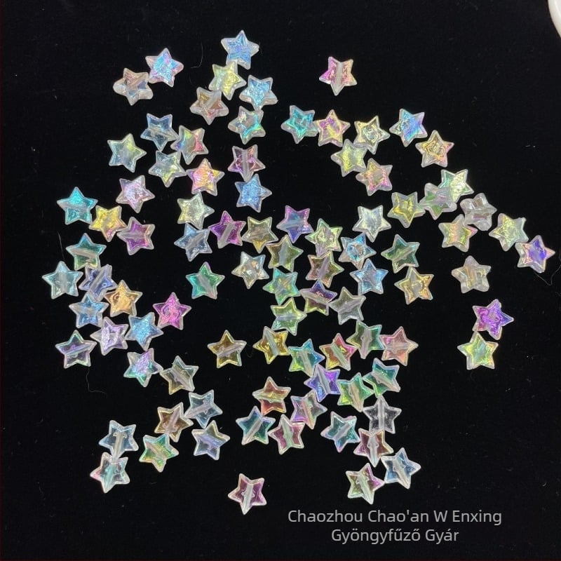 DIY karkötő és telefonháló ötágú csillaggal, akril gyöngyökkel, elektroplakolt felület, nagy méret, online sztár stílus