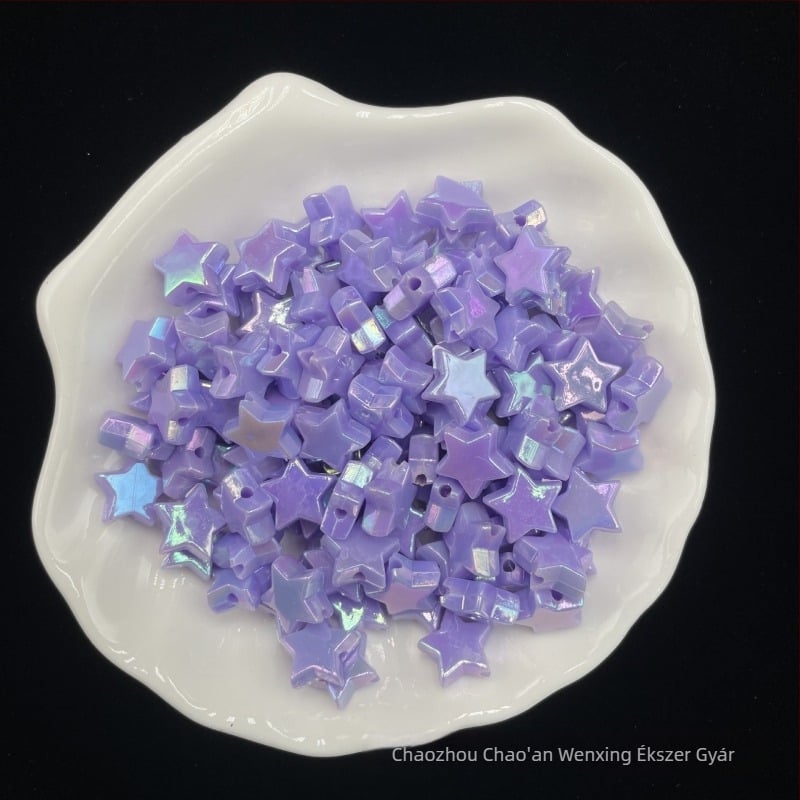 DIY karkötő és telefonháló ötágú csillaggal, akril gyöngyökkel, elektroplakolt felület, nagy méret, online sztár stílus