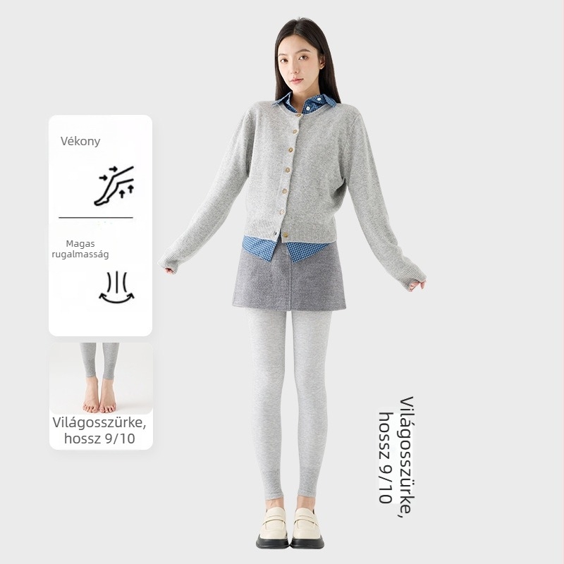 Női fleece belsővel ellátott vastag csíkos leggings, magas rugalmasság, háromnegyedes hossz, egyrészes harisnyanadrág