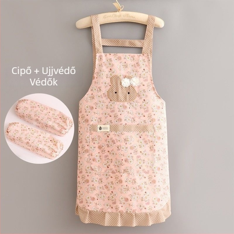 Kötények szett, ujj nélküli, vízálló vászon anyag, friss stílus, egyszínű mintázat