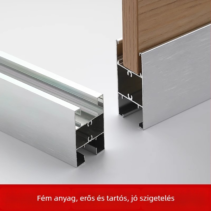 WC válaszfal lábfedők – alumíniumötvözet, kefefelületű, két darabos készlet, modern minimalista stílus