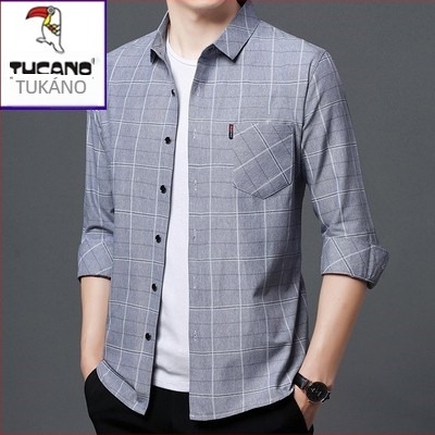 Lenvászon ing, 96% len, kockás mintázat, hosszú ujjú, laza szabás