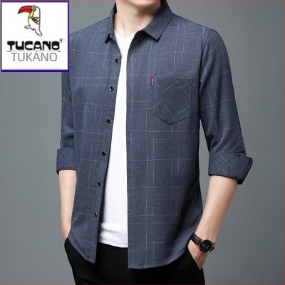 Lenvászon ing, 96% len, kockás mintázat, hosszú ujjú, laza szabás