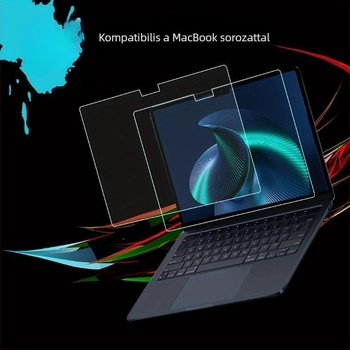 Edzett képernyővédő fólia MacBook Pro/Airhez — gépi megmunkálás, OEM feldolgozás, tömege kb. 50 g