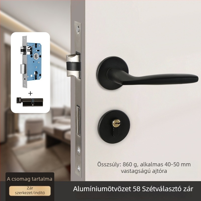 Beltéri faajtó zár – 58-os osztott zár, alumínium, Tiannuo, modern minimalista stílus