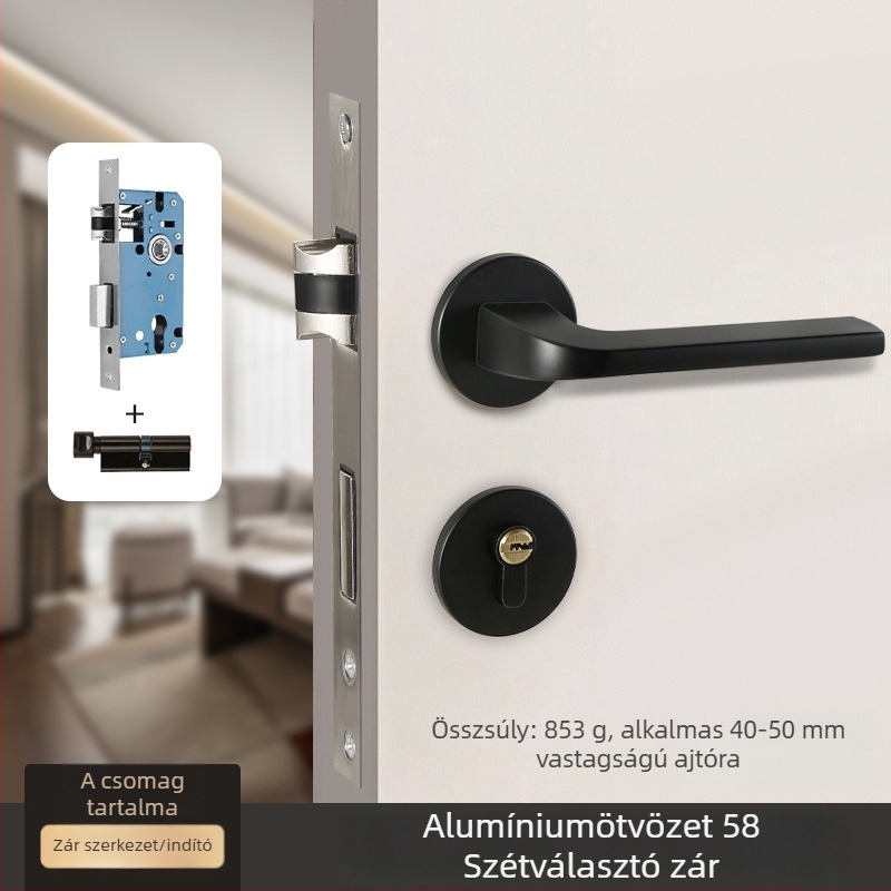 Beltéri faajtó zár – 58-os osztott zár, alumínium, Tiannuo, modern minimalista stílus