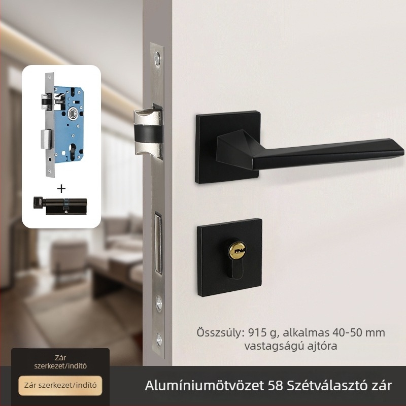 Beltéri faajtó zár – 58-os osztott zár, alumínium, Tiannuo, modern minimalista stílus