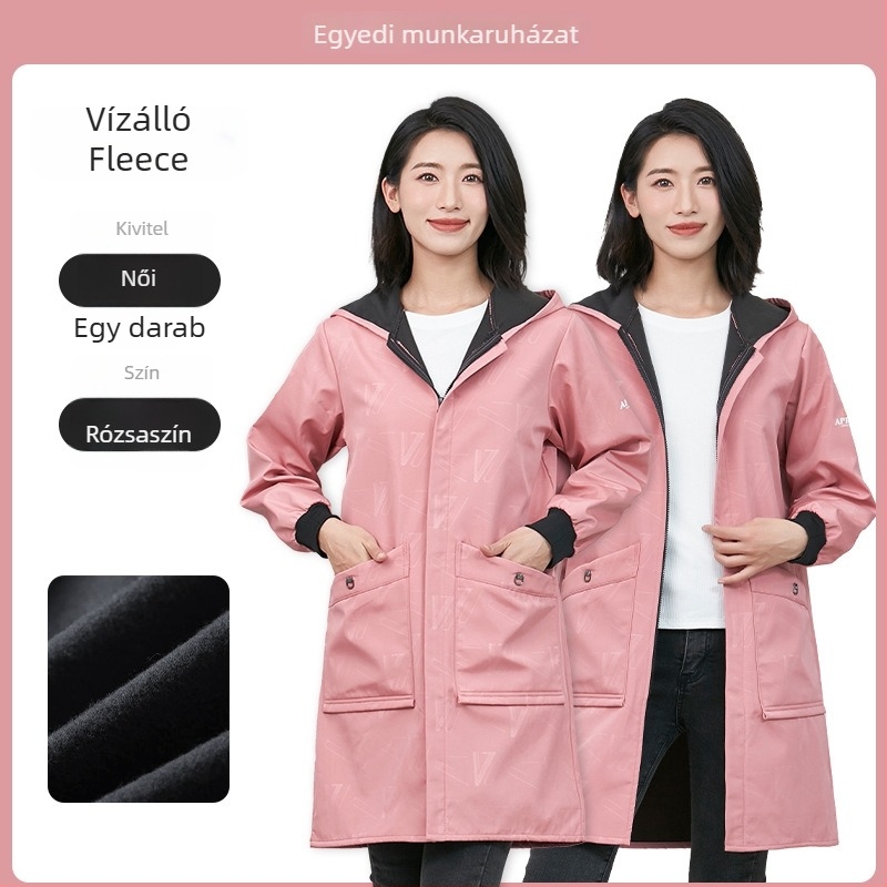 Vízálló téli overál fleece-beléssel és nyomtatott logóval, hosszú ujjú, autójavításra és raktári munkára