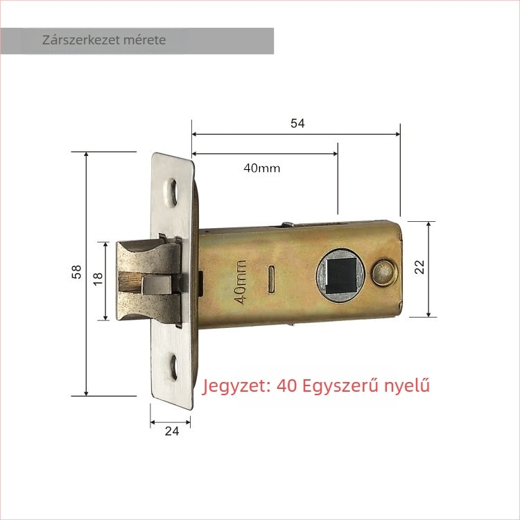 Zártest szobaajtóhoz | Beltéri faajtóhoz | Anyag: rozsdamentes acél és vas | Modern minimalista stílus | Súly 0,5 kg