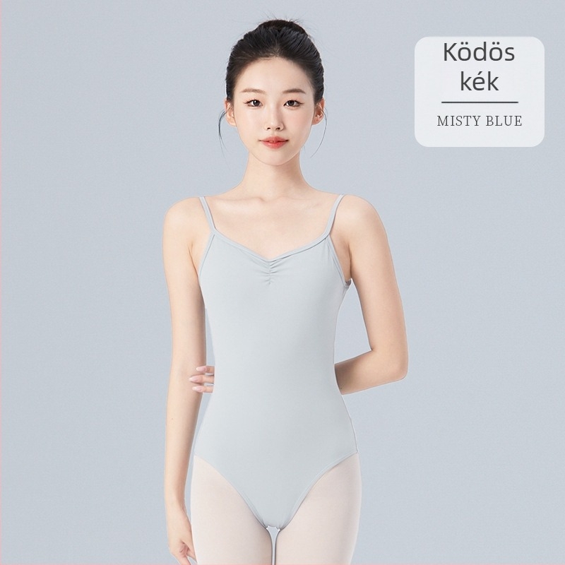 Női balett vizsgaruha – vállpántos, hát nélküli, melltámasz, nylon/spandex, balethez és néptáncra