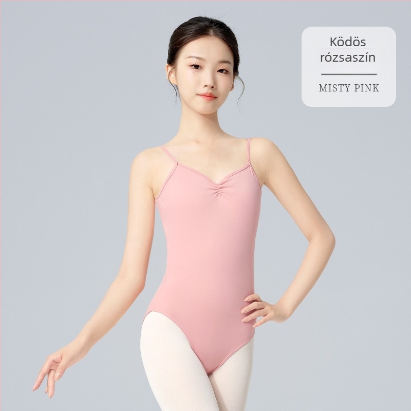 Női balett vizsgaruha – vállpántos, hát nélküli, melltámasz, nylon/spandex, balethez és néptáncra