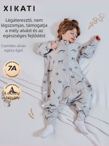 Gyerekeknek készült alvózsák minden évszakra, elválasztott lábakkal, bambusz pamut anyagból, antibakteriális, nedvességelvezető