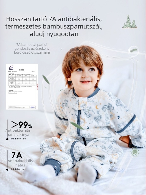 Gyerekeknek készült alvózsák minden évszakra, elválasztott lábakkal, bambusz pamut anyagból, antibakteriális, nedvességelvezető