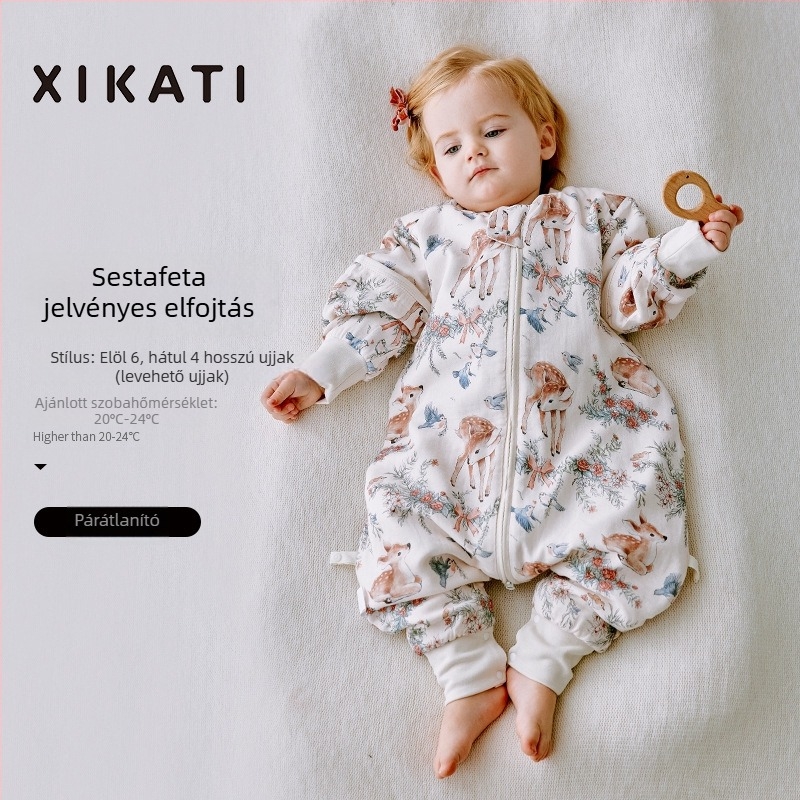 Gyerekeknek készült alvózsák minden évszakra, elválasztott lábakkal, bambusz pamut anyagból, antibakteriális, nedvességelvezető