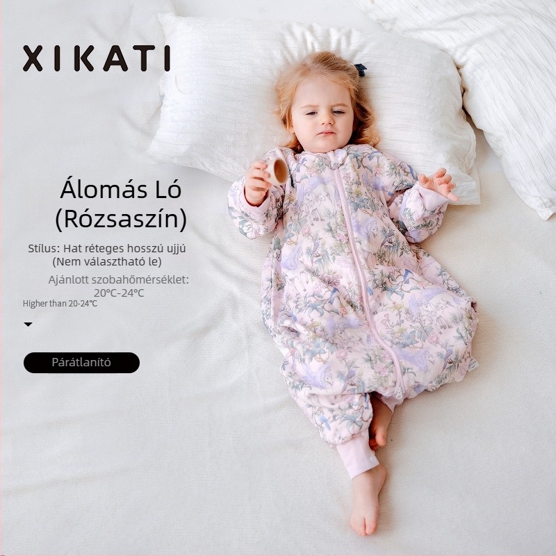 Gyerekeknek készült alvózsák minden évszakra, elválasztott lábakkal, bambusz pamut anyagból, antibakteriális, nedvességelvezető
