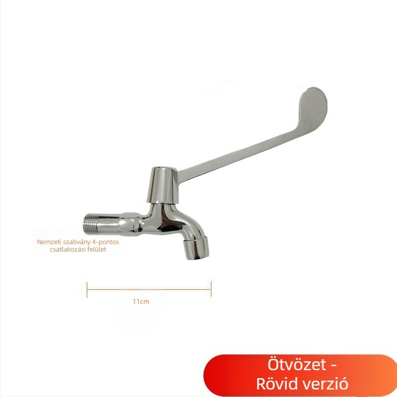 Orvosi mosdó könyökös működtetéssel, falra szerelt, sárgaréz test, 0–50°C, 9 MPa, réz szeleptest