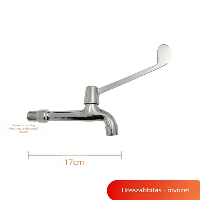 Orvosi mosdó könyökös működtetéssel, falra szerelt, sárgaréz test, 0–50°C, 9 MPa, réz szeleptest