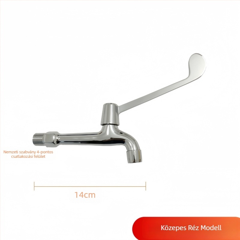 Orvosi mosdó könyökös működtetéssel, falra szerelt, sárgaréz test, 0–50°C, 9 MPa, réz szeleptest