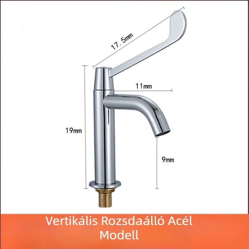 Orvosi mosdó könyökös működtetéssel, falra szerelt, sárgaréz test, 0–50°C, 9 MPa, réz szeleptest