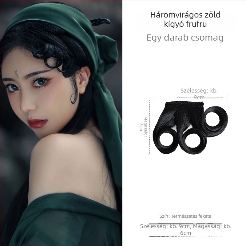 Ferde frufruval rendelkező paróka, kézzel szőtt, univerzális illeszkedés