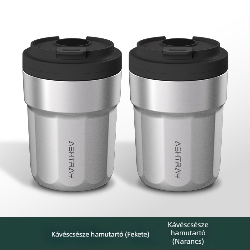 Autóba szerelhető hamutál fedővel, ABS anyag, univerzális modell, gravírozási folyamat, automatikus füstcsillapítás