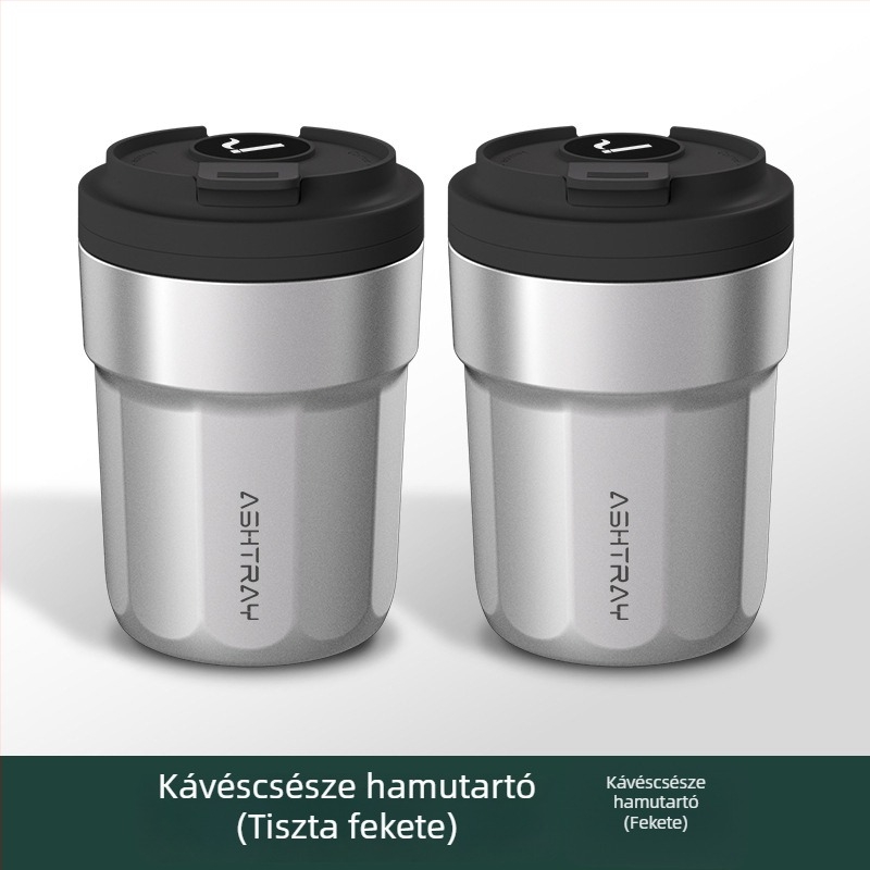 Autóba szerelhető hamutál fedővel, ABS anyag, univerzális modell, gravírozási folyamat, automatikus füstcsillapítás