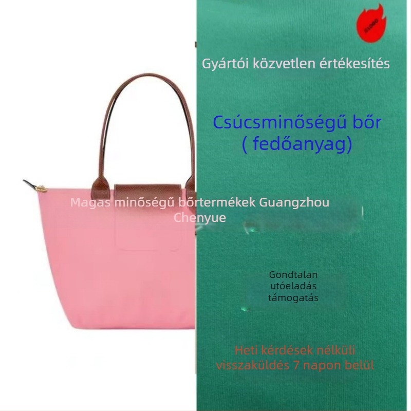 Longxiang klasszikus nylon dumpling táska fedéllel, összecsukható, városi stílus, nylon bélés, cipzáras zárás, belső zsebek telefon és ID