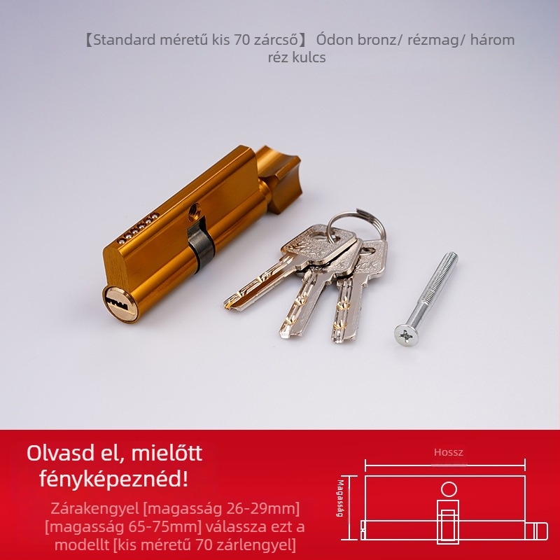 Hálószoba ajtózár beltéri, univerzális, alumíniumötvözet, modell SX-001, zártest, modern minimál stílus