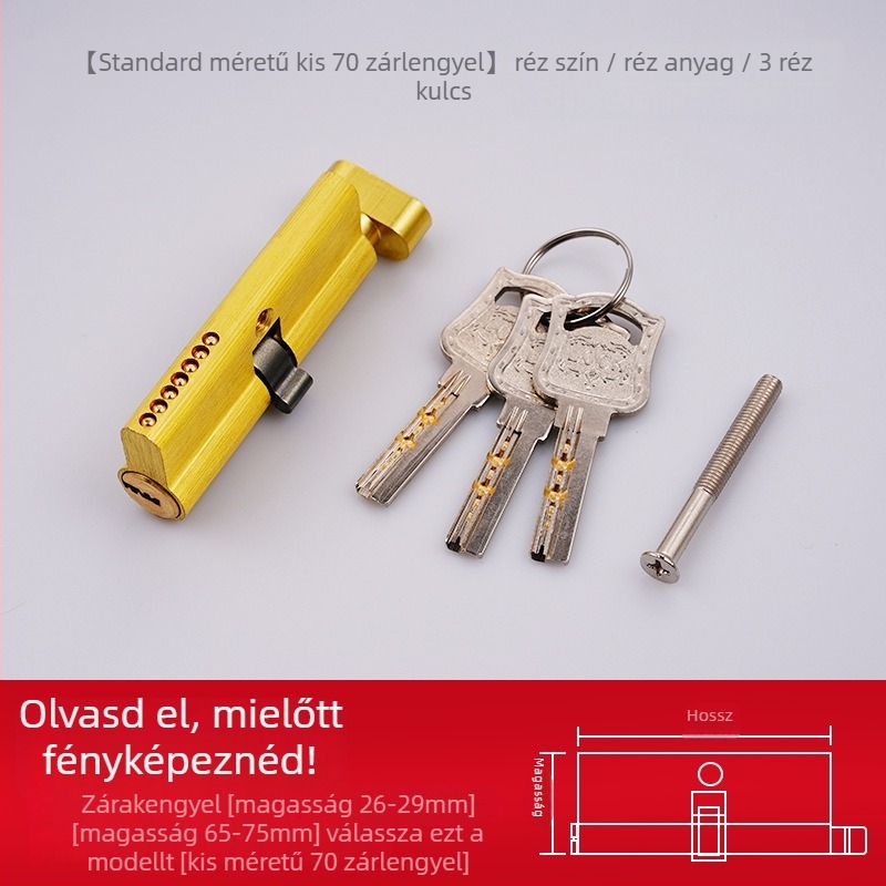 Hálószoba ajtózár beltéri, univerzális, alumíniumötvözet, modell SX-001, zártest, modern minimál stílus