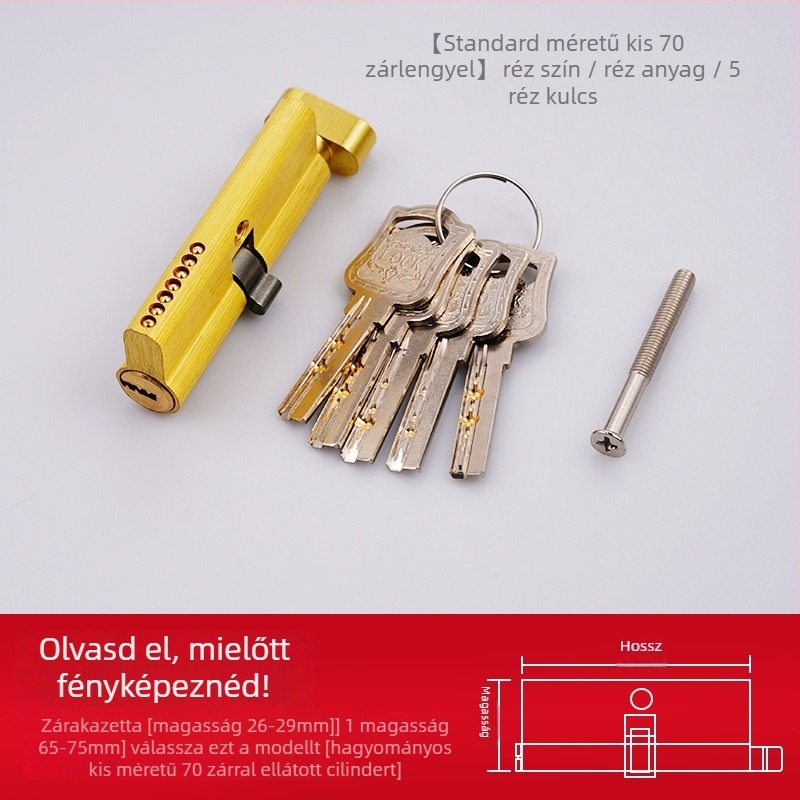 Hálószoba ajtózár beltéri, univerzális, alumíniumötvözet, modell SX-001, zártest, modern minimál stílus