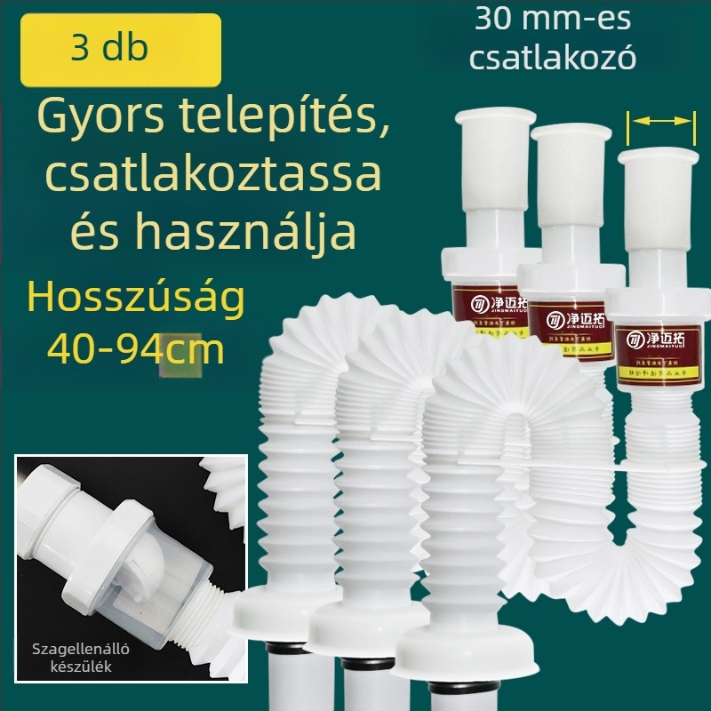 Mosdólefolyócső – anti-odor, rozsdamentes acél, modell Sink Drain Pipe, termékszám F77H55MMSTT7JT