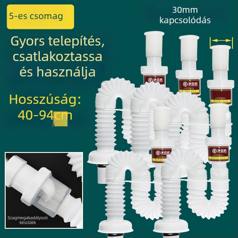 Mosdólefolyócső – anti-odor, rozsdamentes acél, modell Sink Drain Pipe, termékszám F77H55MMSTT7JT