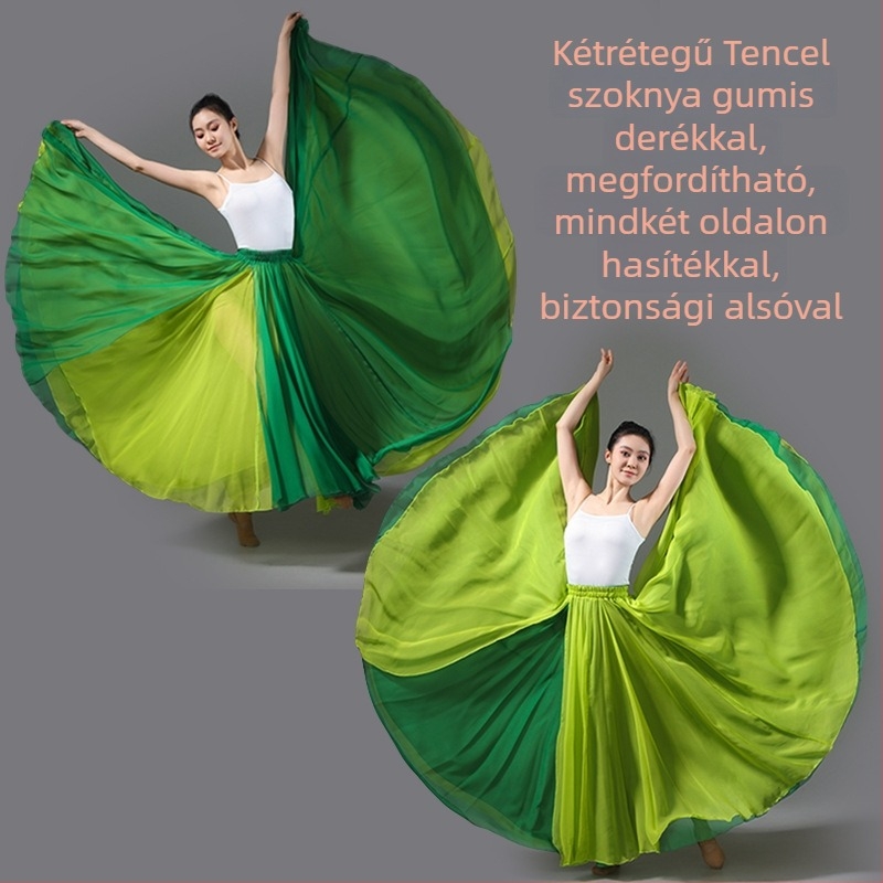 Klasszikus tánc duplarétegű, széles szoknya, gyakorlásra és előadásra, ősi-stílusú modern táncruha négyszög tánchoz