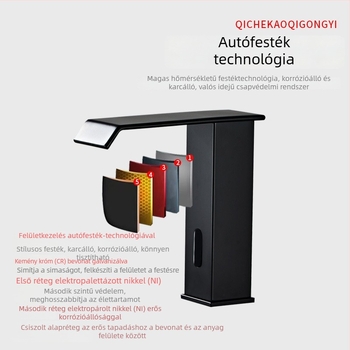 Indukciós mosdócsaptelep, modell 8835, egylyukú függő szerelés, teljes rézből készült szeleptömb, induktív nyitás