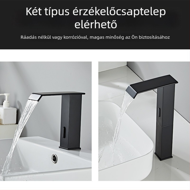 Indukciós mosdócsaptelep, modell 8835, egylyukú függő szerelés, teljes rézből készült szeleptömb, induktív nyitás