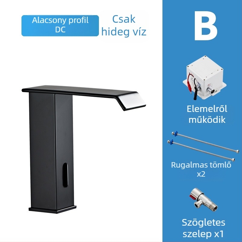 Indukciós mosdócsaptelep, modell 8835, egylyukú függő szerelés, teljes rézből készült szeleptömb, induktív nyitás